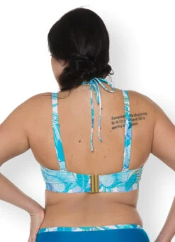 Bandeau Bikinitop "Leaves" | Türkis -Outlet COSABELLA Store BAndeau Bikini Leaves front back minI3lGVijTBluTT 1280x1280