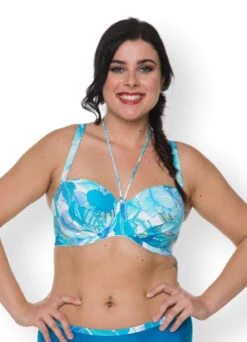 Bandeau Bikinitop "Leaves" | Türkis -Outlet COSABELLA Store BAndeau Bikini Leaves front minOYS0TX1NWAys7 1280x1280