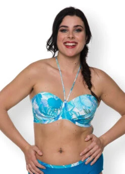 Bandeau Bikinitop "Leaves" | Türkis -Outlet COSABELLA Store BAndeau Bikini Leaves front3 minaj1x5eTJNHeHP 1280x1280