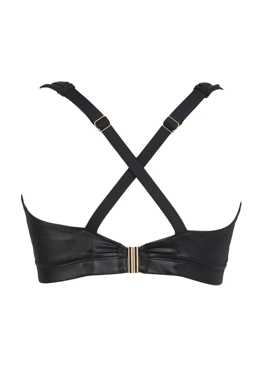 Triangle Top Ohne Bügel "Beverly" | Schwarz-gold Shiny 9 Triangle Top Ohne Bügel "Beverly" | Schwarz-gold Shiny – Bild 7