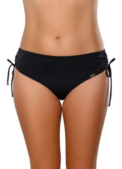 Bikinislip Mit Raffung "Skyla" | Schwarz -Outlet COSABELLA Store Bikinislip gerafft Shopbild vorne 1280x1280