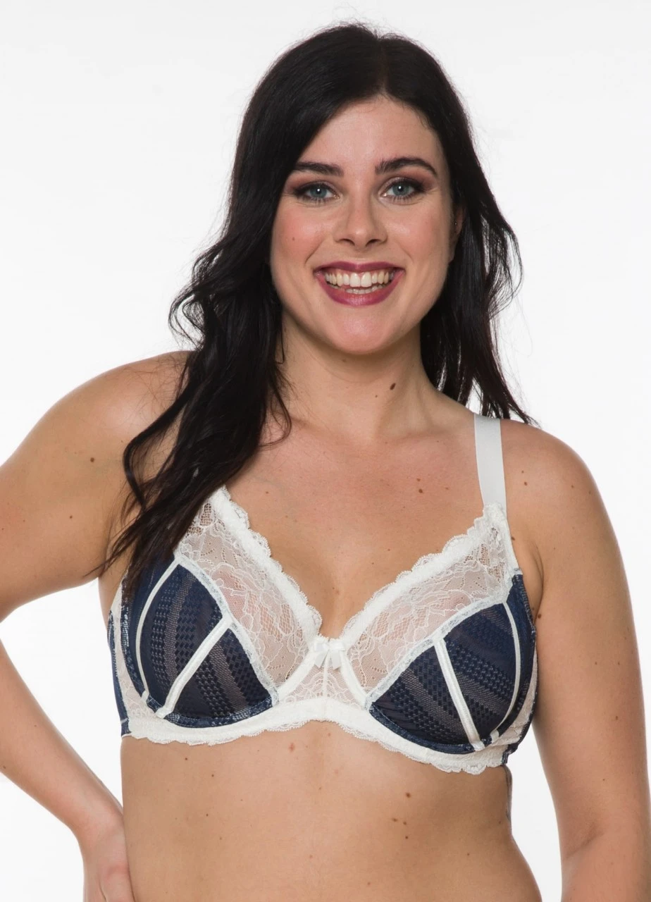 Bügel-BH "Lola" | Ecru / Marine 3 Bügel-BH "Lola" | Ecru / Marine