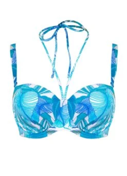 Bandeau Bikinitop "Leaves" | Türkis -Outlet COSABELLA Store Miracle Woman Bandeau Leaves front min 1280x1280