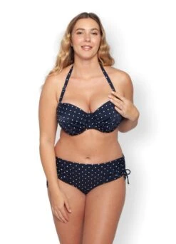 Bandeau Bikinitop "Marseille" | Marine/weiß -Outlet COSABELLA Store Miracle Woman Marseille Bikini front neckholder min 1280x1280