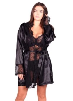 Morgenmantel "Evita" | Schwarz