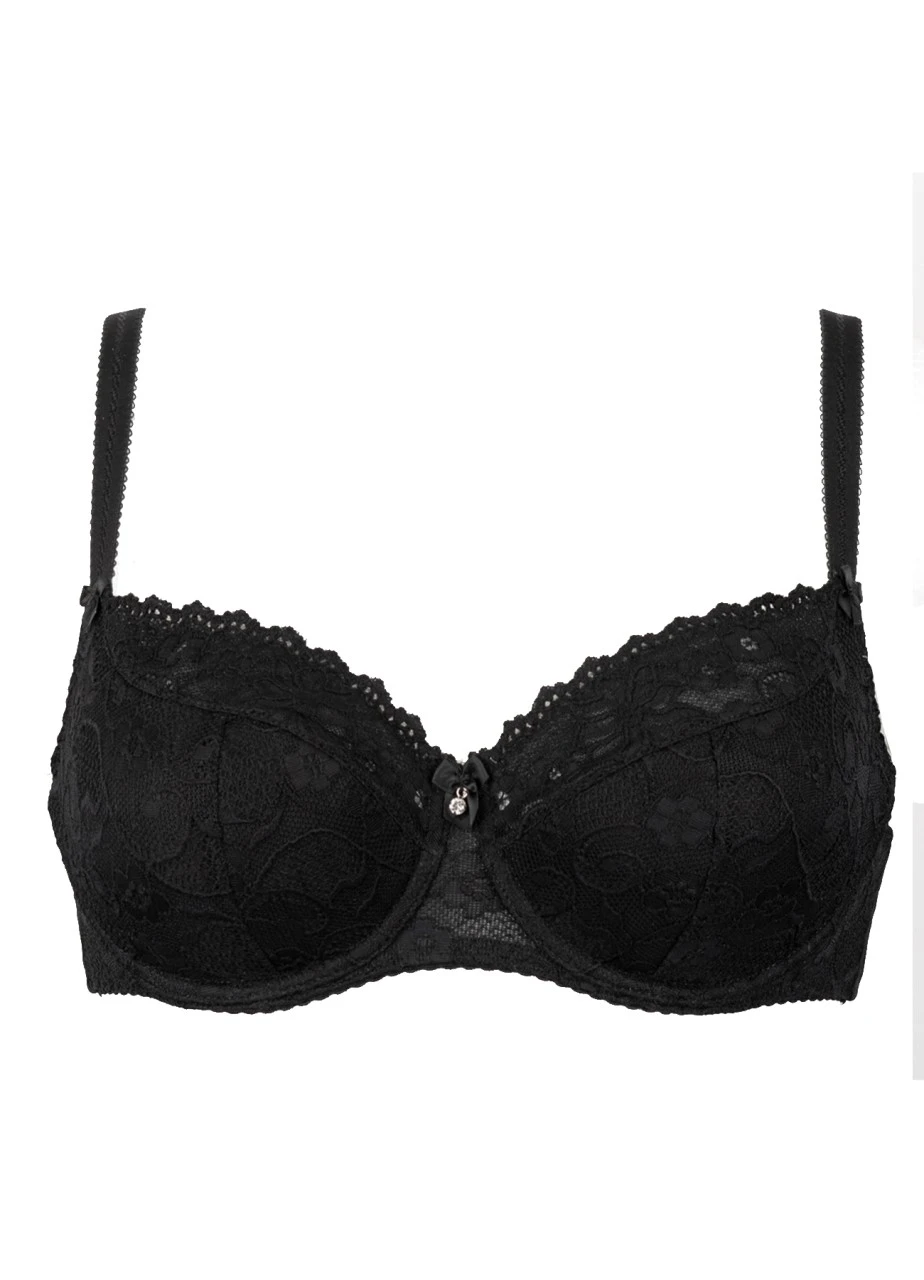 Bügel-BH Mit Halbschalen "Bellami" | Schwarz 4 Bügel-BH Mit Halbschalen "Bellami" | Schwarz – Bild 2