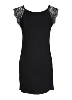 Viskose Nachthemd "Orélie" | Schwarz -Outlet COSABELLA Store Orelie Freisteller hinten min 1280x1280