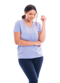 Shirt V-Ausschnitt "Mix & Match" | Hellblau