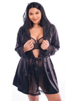 Morgenmantel "Evita" | Schwarz -Outlet COSABELLA Store evita 3 1280x1280