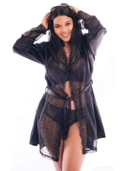 Morgenmantel "Evita" | Schwarz -Outlet COSABELLA Store evita 5 1280x1280