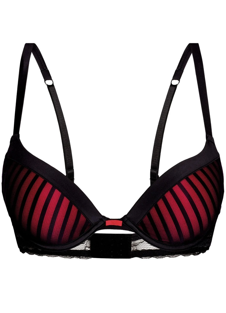 Push-Up BH "French Can Can" | Schwarz / Rot 4 Push-Up BH "French Can Can" | Schwarz / Rot – Bild 2